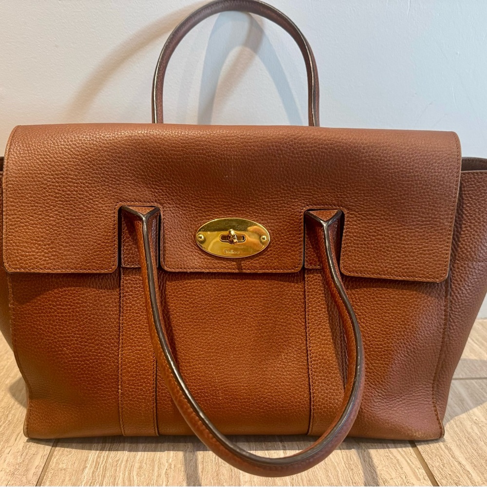 Authentic Mulberry Bayswatch Oak Grain Brown Satchel
